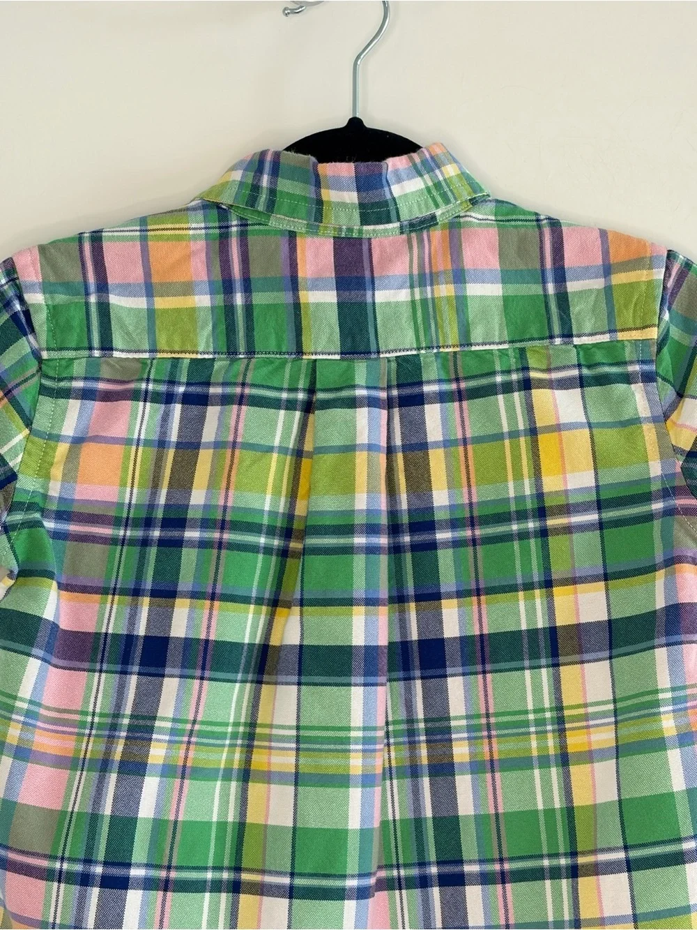 Polo Ralph Lauren Boys 4 Plaid Cotton Button Down Short Sleeve Shirt Preppy